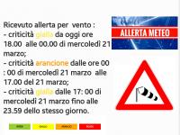 AVVISO DI ALLERTA PER VENTO FORTE